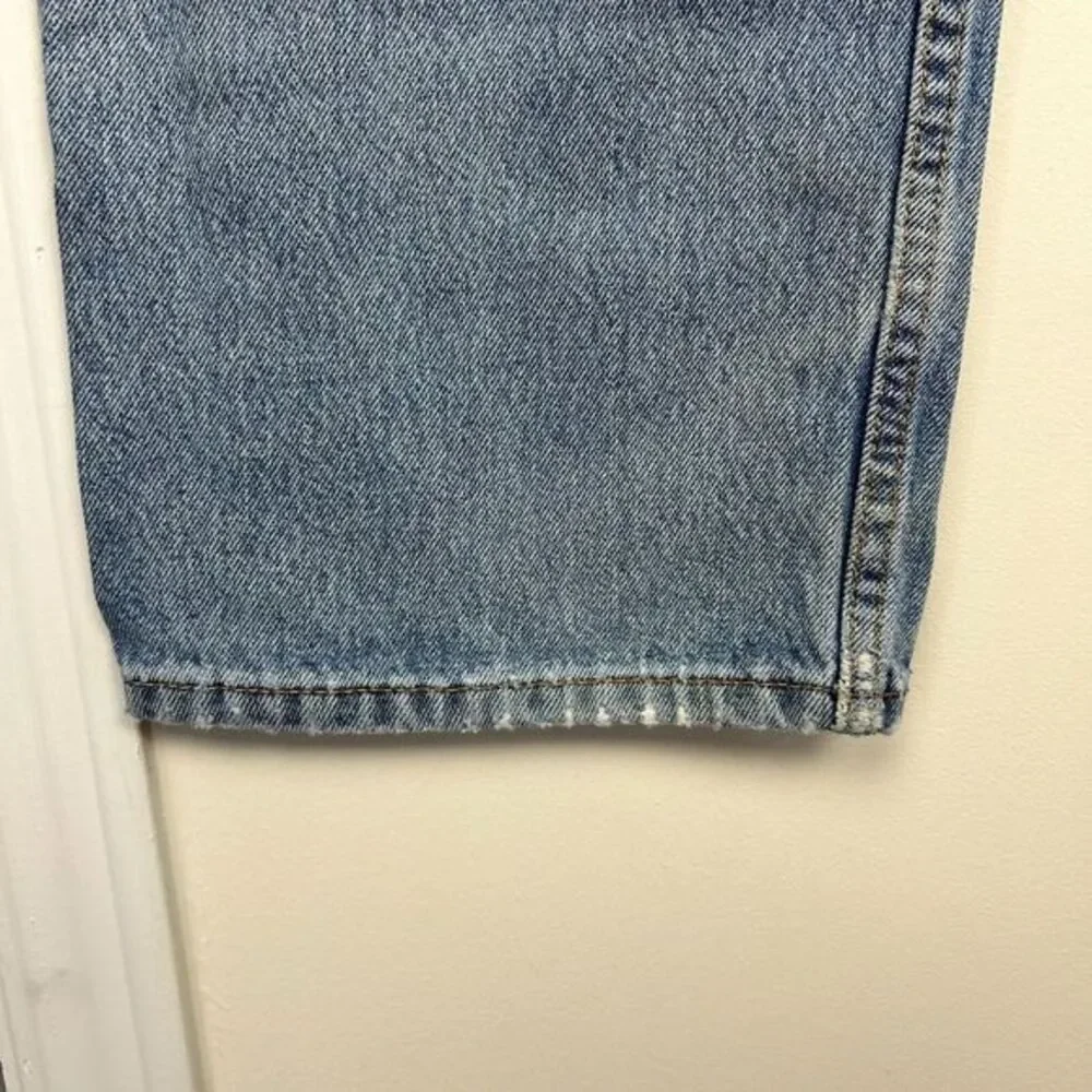 Levis 505 Regular Straight Men's 38x32 Light Wash Denim Blue‎ Jeans Zip *read